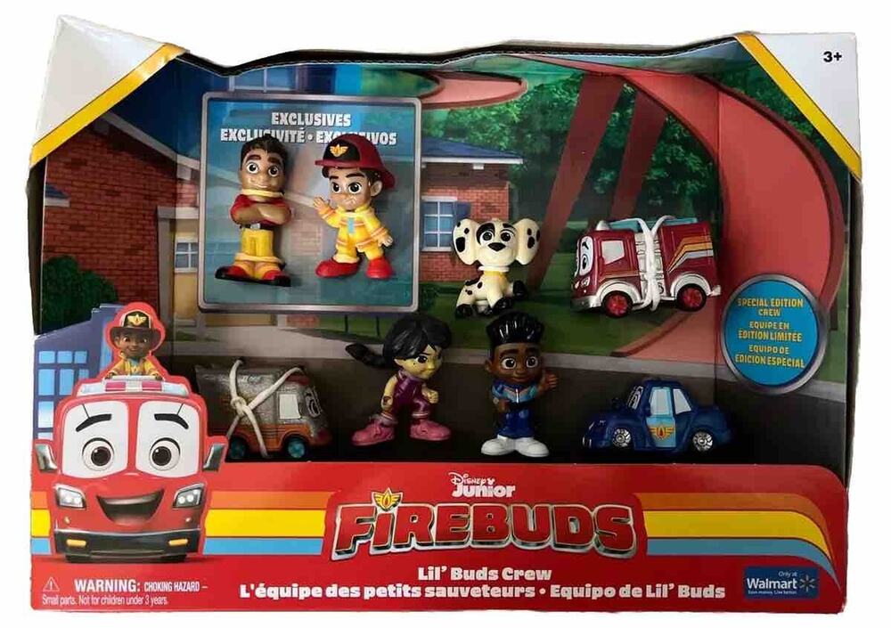 New Disney Junior Firebuds Lil' Buds Crew Walmart Exclusive 2" Figure Set Bonus